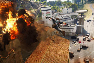 Rico’s wingsuit: A vital tool for escaping mayhem