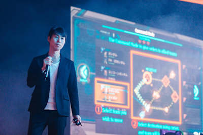 Hiroshi Kosuge speaking at GameStart Asia 2015