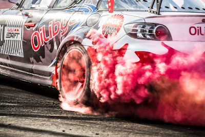 Competitor performs during the Red Bull Car Park Drift in Cairo, Egypt on October 27, 2015. Now in Dubai, United Arab Emirates for Final in 2015