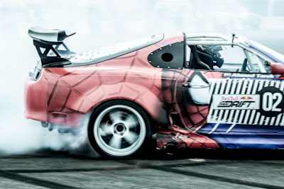 Competitor performs during the Red Bull Car Park Drift in Cairo, Egypt on October 27, 2015. Now in Dubai, United Arab Emirates for Final in 2015