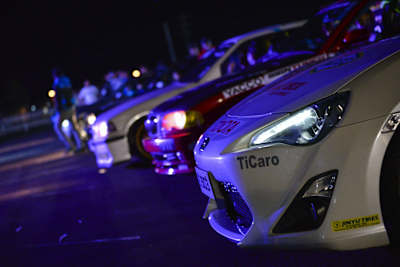 Competitor's cars seen at the Red Bull Car Park Drift Qualifier at Anjalay Staduim, Mauritius on September 12th, 2015