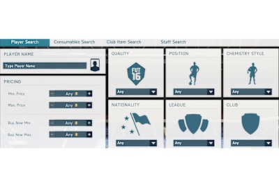 Filters in the transfer market can ease searching.