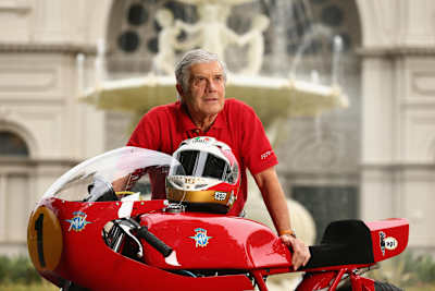 Die 500cc-Legende des Motorsports Giacomo Agostini aus Italien im Porträt.