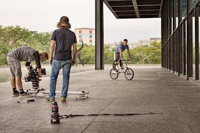 The crew get a profile shot of Tim 