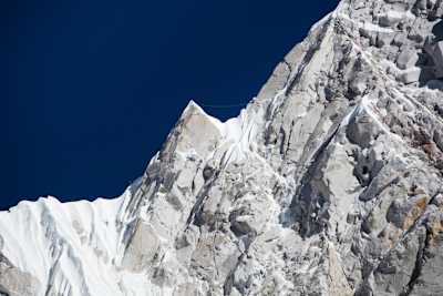 David Lama climbs the Lunag Ri (6907m) in the Himalayas of Nepal on November 13, 2015.