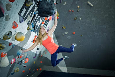 Shauna Coxsey trains at the Climbing Hangar, Liverpool, on Jan. 19, 2016.