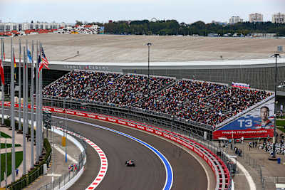 The Kvyat stand at Sochi's Turn 3