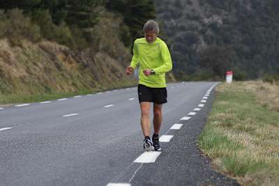Patrick Malandain near Nice, France, during his 10,000km running challenge