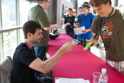 A rare image of Fear smiling