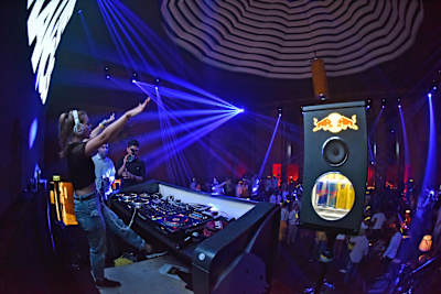 Sophie Francis lighting it up Illusion Doha