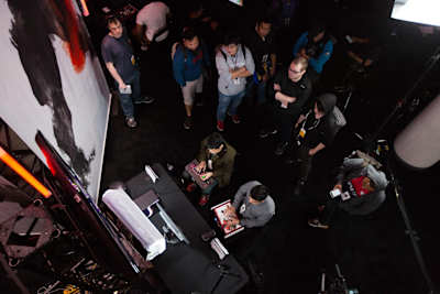 Spectators watch group play