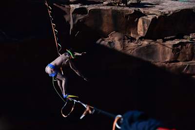 Rilyn Vandemerwe diving in at the Fruit Bowl