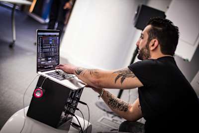 Kade B. fixing the software's settings