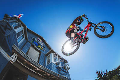 Tomas Slavik performs during Red Bull Valparaiso Cerro Abajo, in Valparaiso, Chile on Feb 19, 2017