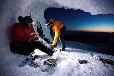 The filmmakers camped on the summit of Cerro Torre during the filming.