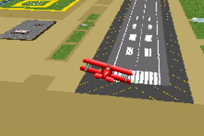 Une image du premier jeu de simulation aérienne Pilotwings sur Super Nintendo.