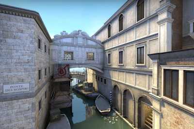 A screenshot of the B bomb site on Canals