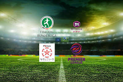 Various Women’s Football league logos Logos of the Frauen Bundesliga, Division 1 Feminine, Nadeshiko League and Women’s Premier League