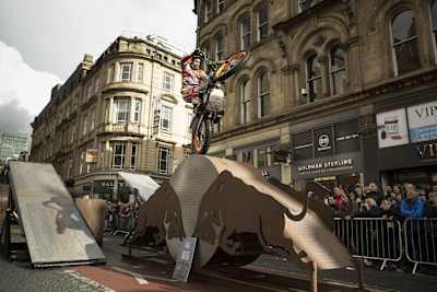 Toni Bou performs during the Red Bull City Trial 2014