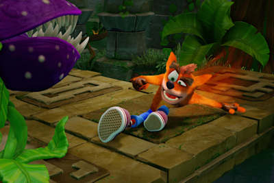 Ci sono anche le piante killer! A screenshot of Crash Bandicoot from the N. Sane Trilogy