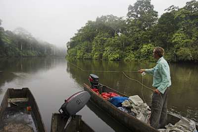 Prospecting some good looking Congalese water Fly Fishing guide