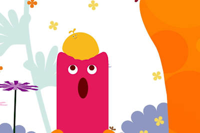 A screenshot showing a character in LocoRoco Remastered