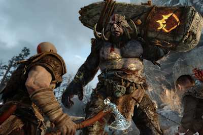 Two characters go head to head in God of War