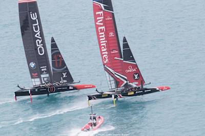 OTUSA and ETNZ head to head in final Louis Vuitton America's Cup qualifier day in Bermuda.