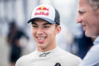 Pierre Gasly durante la carrera de la Fórmula E en la ciudad de Nueva York.