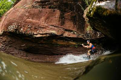 Deep in the Apostle Islands, Dowdy explored caves like this.