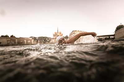 Swimming in La Seine river.