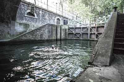 Swimming in Canal Saint-Martin