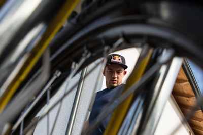 German FMX rider Luc Ackermann feels the pressure prior to his first Double Backflip attempt in Piperbach, Austria.