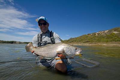 Ewan Naude with an Overberg estuary kob