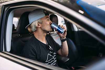 The Speed Project team member Francisco takes a break.