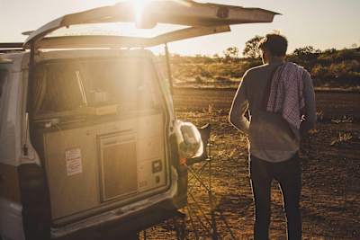 Camping in Karijini National Park, Western Australia.