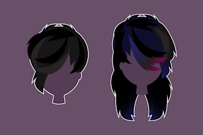 Un dibujo del corte de pelo Emo empleado por bandas como Fall Out Boy.