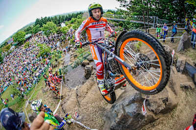 2018 トライアル世界選手権 第2戦 日本。まるでカモシカのように岩を登る。