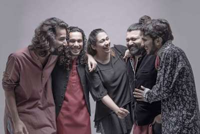 Ahsan with other members of his band