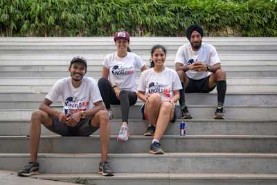 Tuhin Satarkar and Mira Erda with Mumbai's leading runners