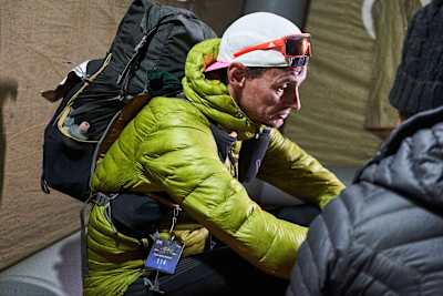 Poole recuperating at one of the rest stations