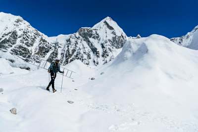 Andrzej Bargiel na Icefallu pod Everestem