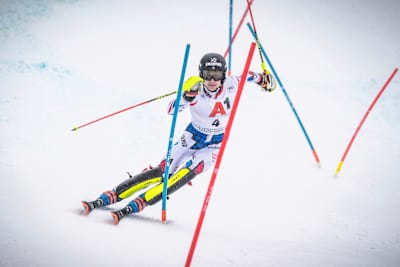 Clement Noel of France performs during Hahnenkamm Rennen in Kitzbühel, Austria on January 26, 2019