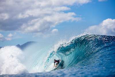 Dusty Payne surfs at Banzai Pipeline at the Volcom Pipe Pro on Oahu, Hawaii, USA on 30 January, 2020.
