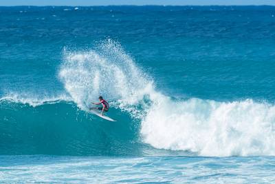 Jack Robinson surfs at the Vans World Cup of Surfing at Sunset Beach, Hawaii, USA on 3 December, 2019