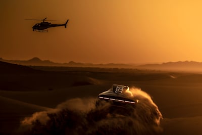 Mattias Ekstrom during testing in Erfoud, Morocco on November 8, 2021