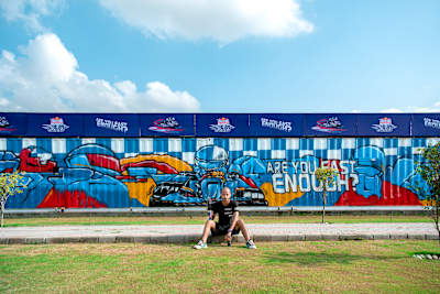 Mural at 2F2F Karting Club, Lahore by Neil Uchong