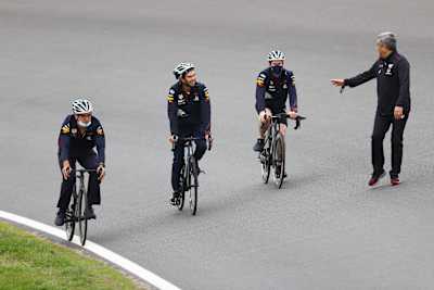 Scoping The Track On The Bikes