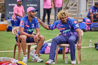 Prasidh Krishna during a training session for Rajasthan Royals