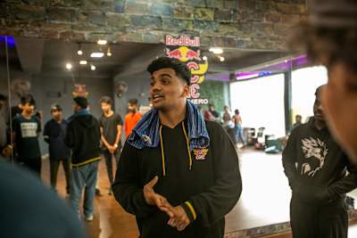 Wildchild conducting a workshop in Hyderabad as part of the Red Bull BC One Local Hero Tour